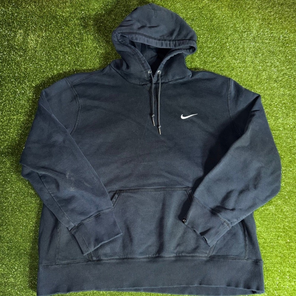Nike Athletic Dept Hoodie Mens XXL Black Embroidered Swoosh Fleece Pullover